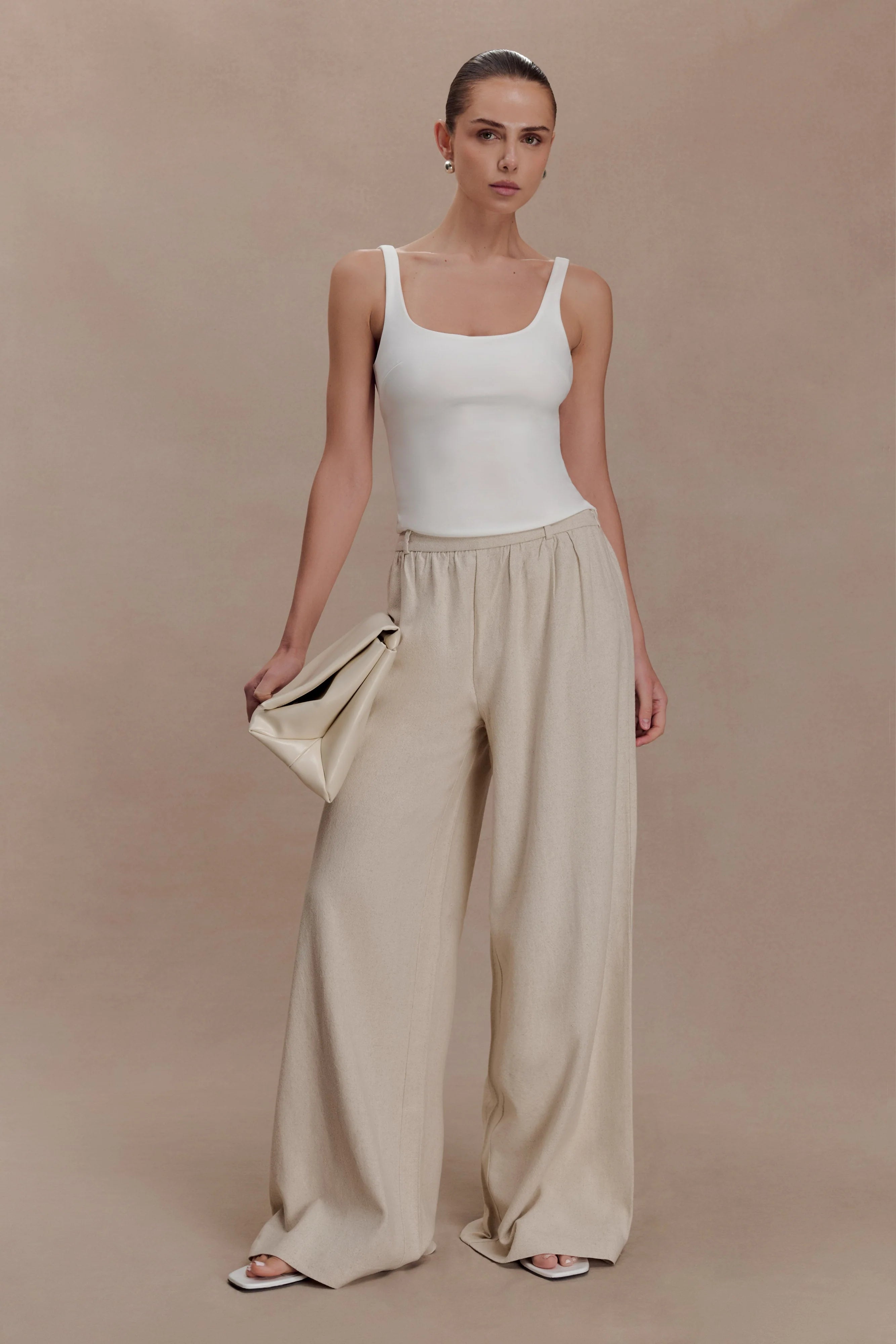 Gabby Straight Leg Linen Pants Natural