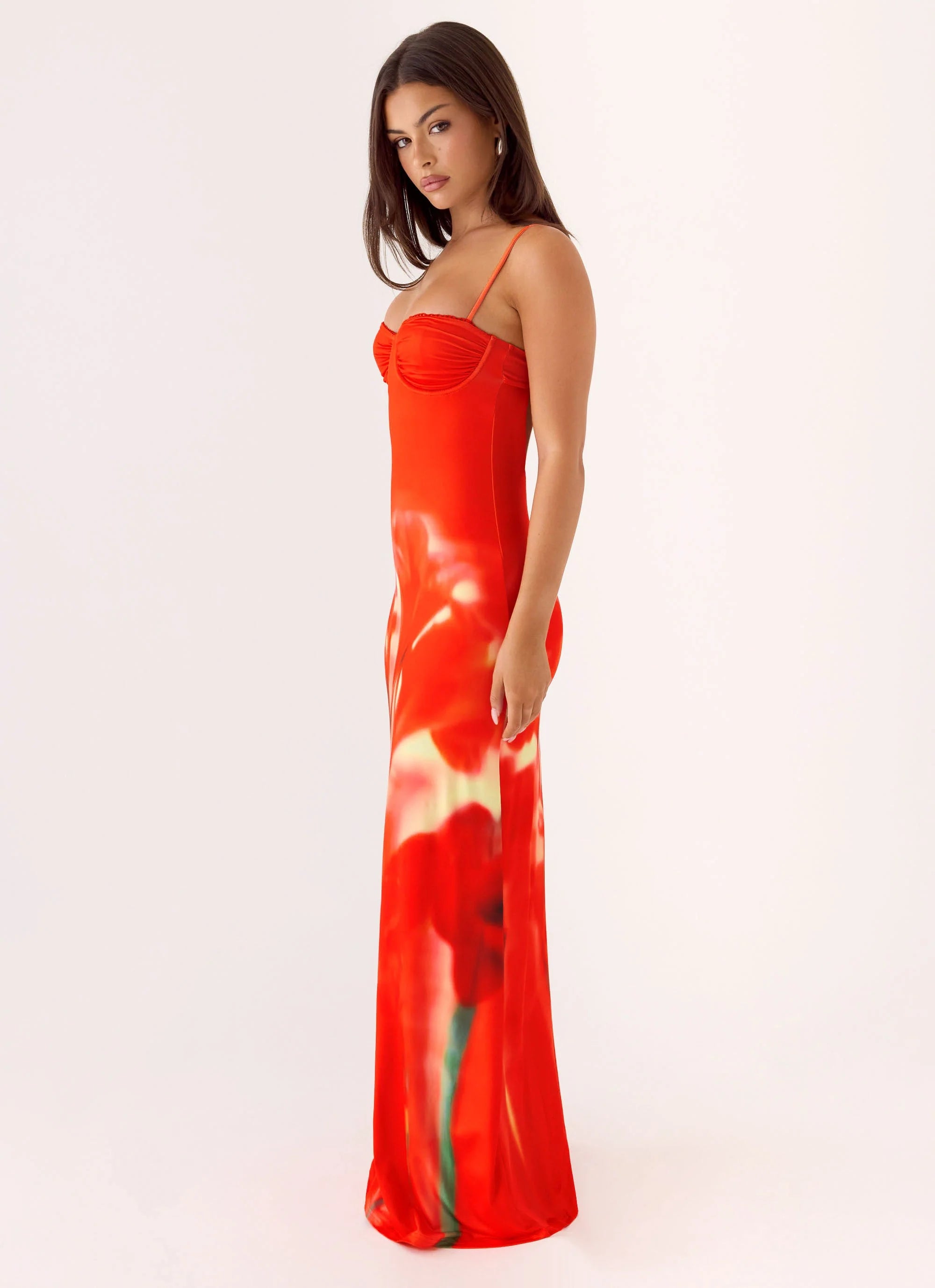Vamonos Maxi Dress Fire Petal