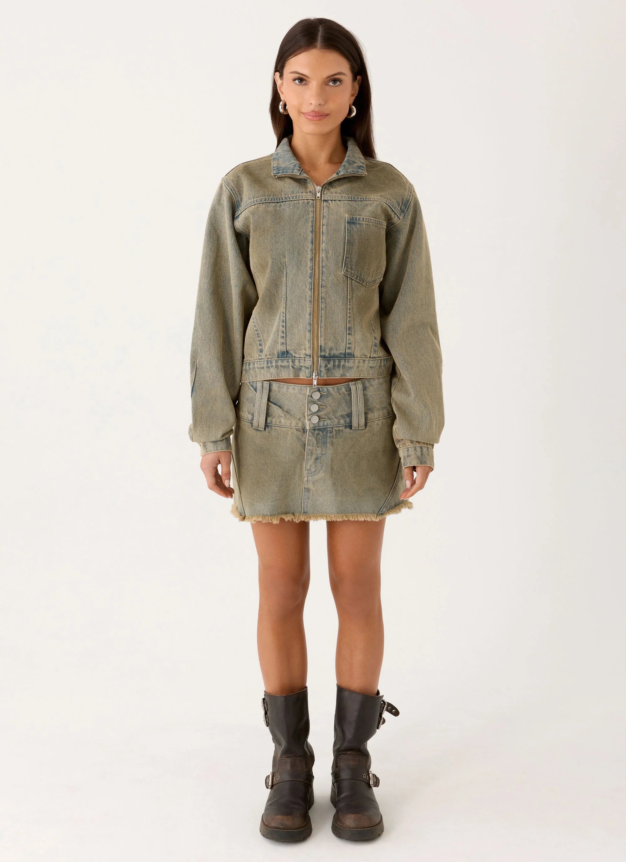Roman Darts Jean Jacket Vintage Tan Wash