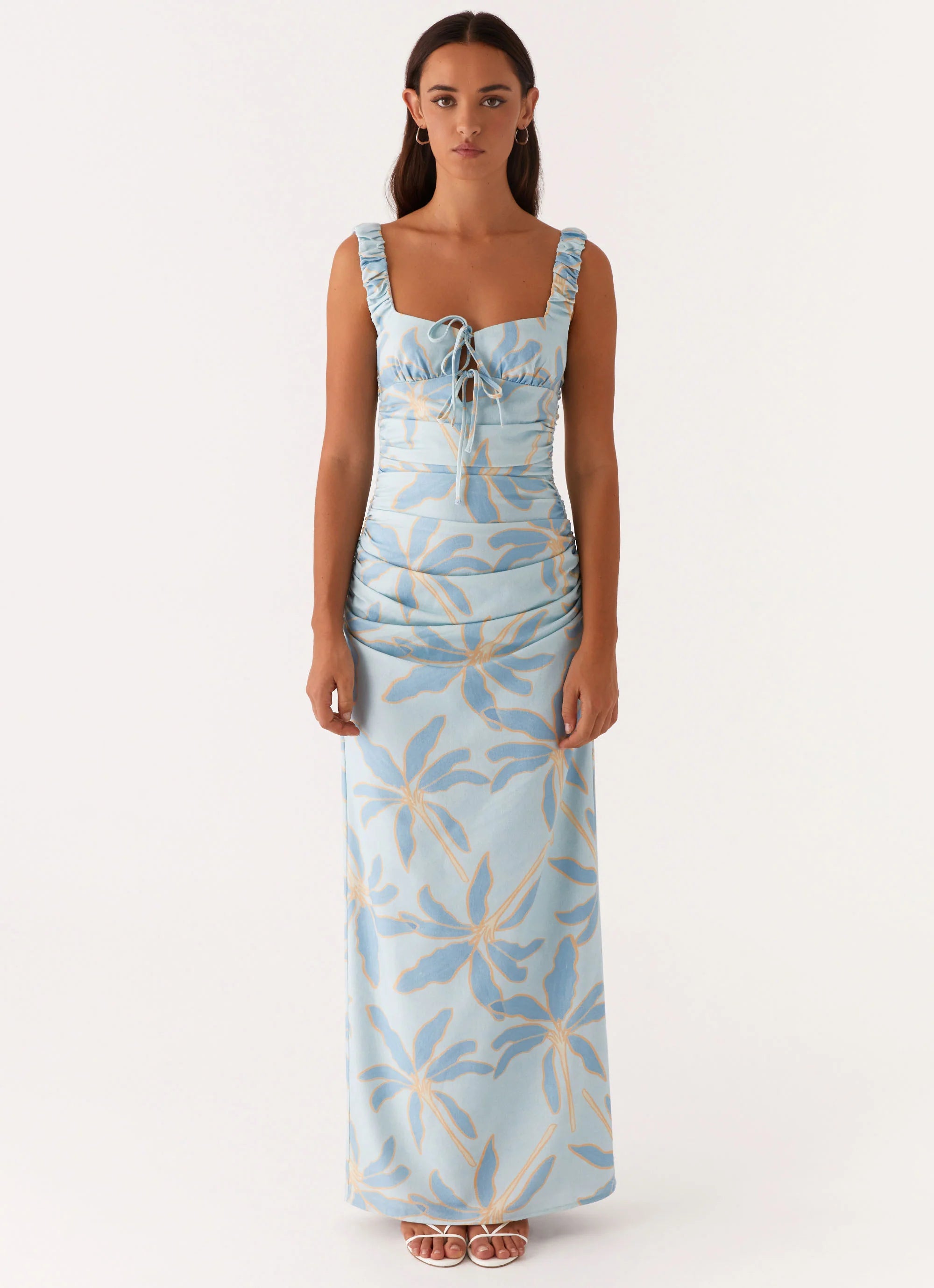 Cosmic Love Ruched Maxi Dress Opulent Blue
