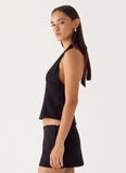 Rushing Around Halter Top Black