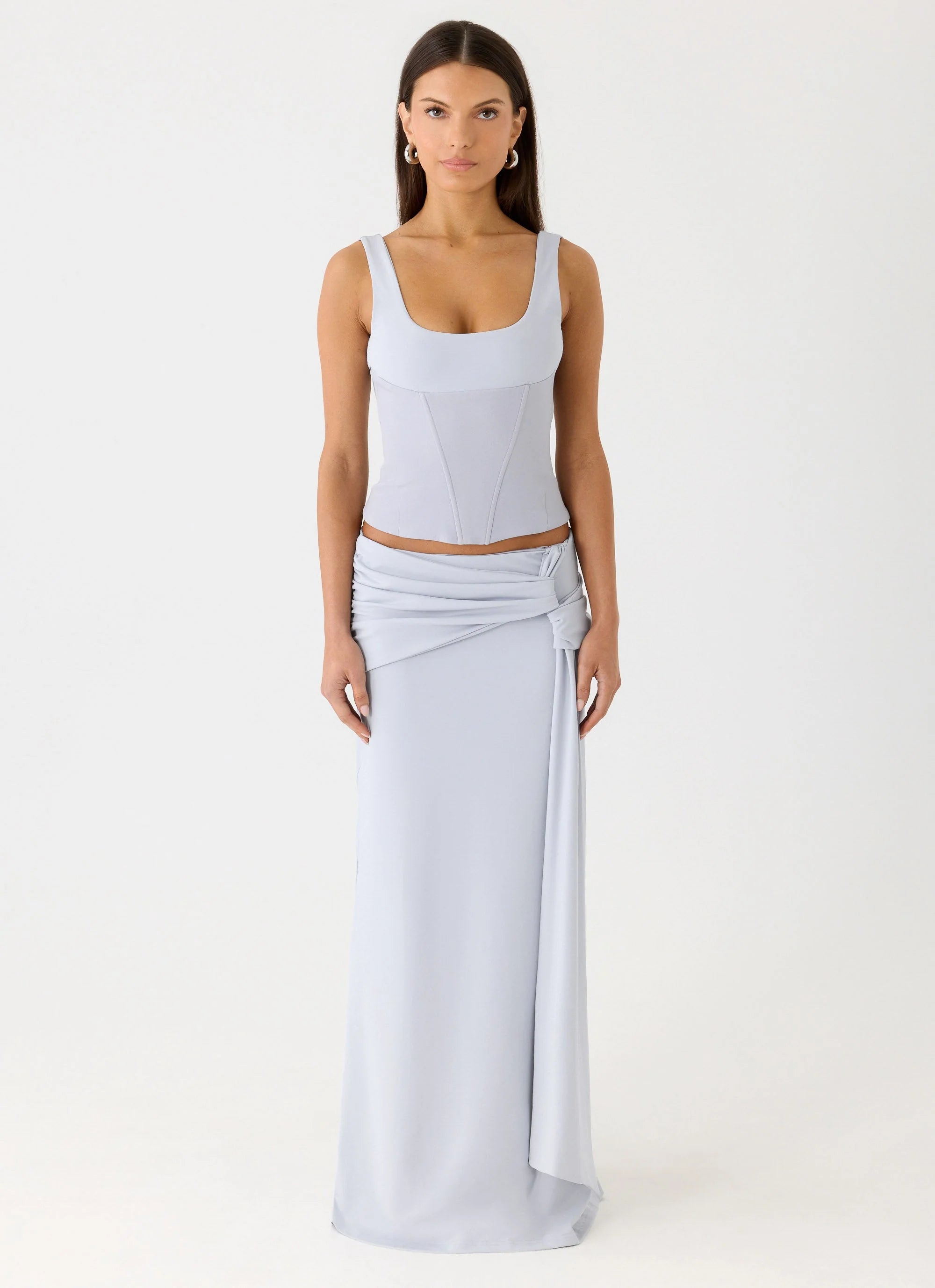 Romana Maxi Skirt - Misty Blue