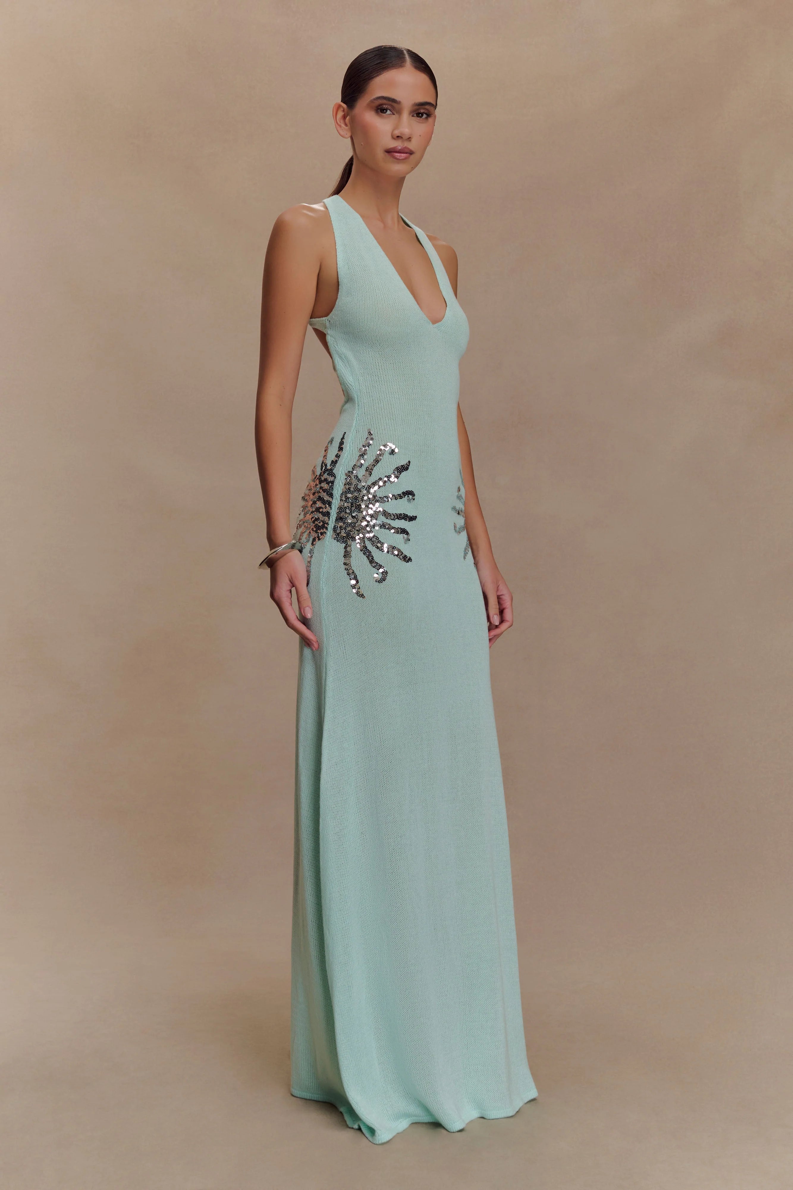 Ellington Knit Maxi Dress With Sequin Lagoon