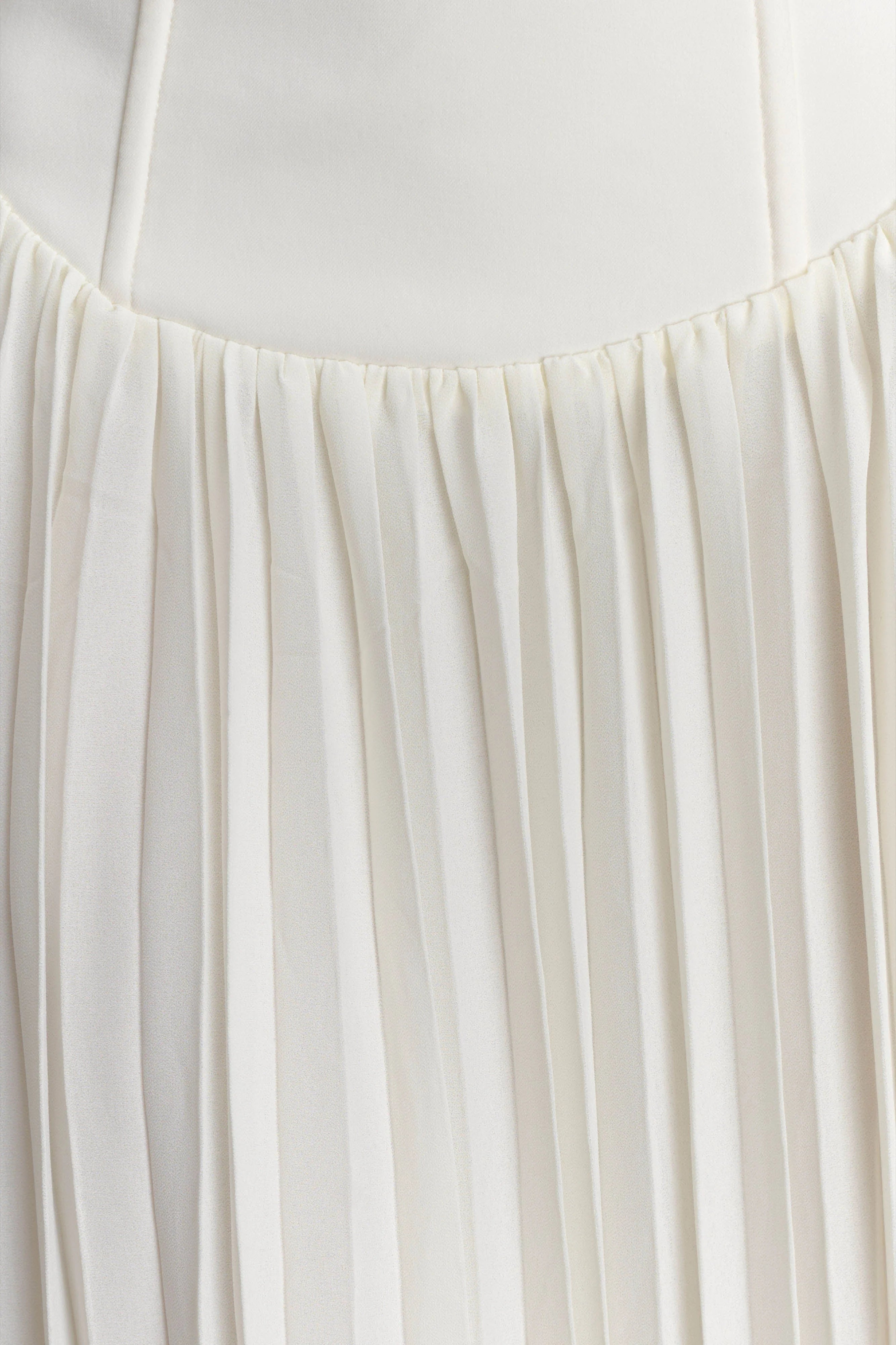 Stacie Pleated Halter Maxi Dress Ivory