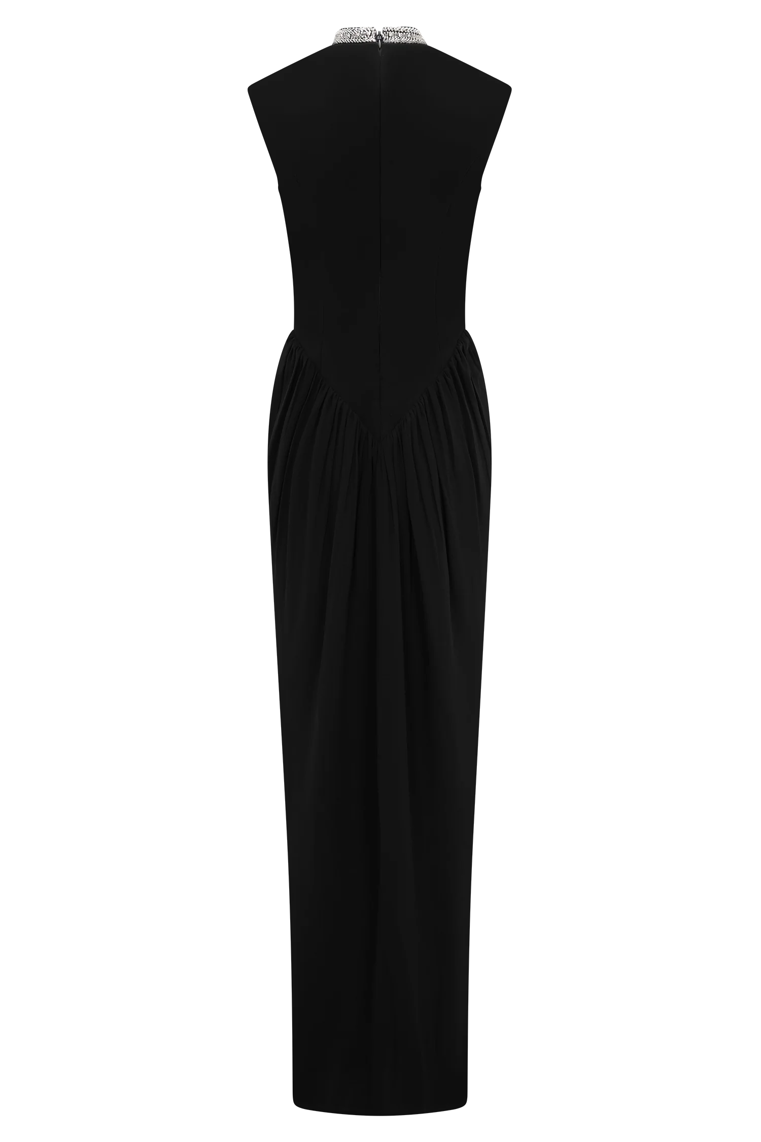 Elisa Diamante Neck Maxi Dress Black