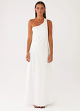 Oaklyn One Shoulder Maxi Dress Ivory