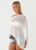 Yas Knit Cape Off White