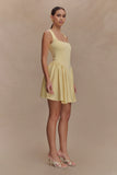 Sharon Scuba Jersey Mini Dress Pastel Lemon
