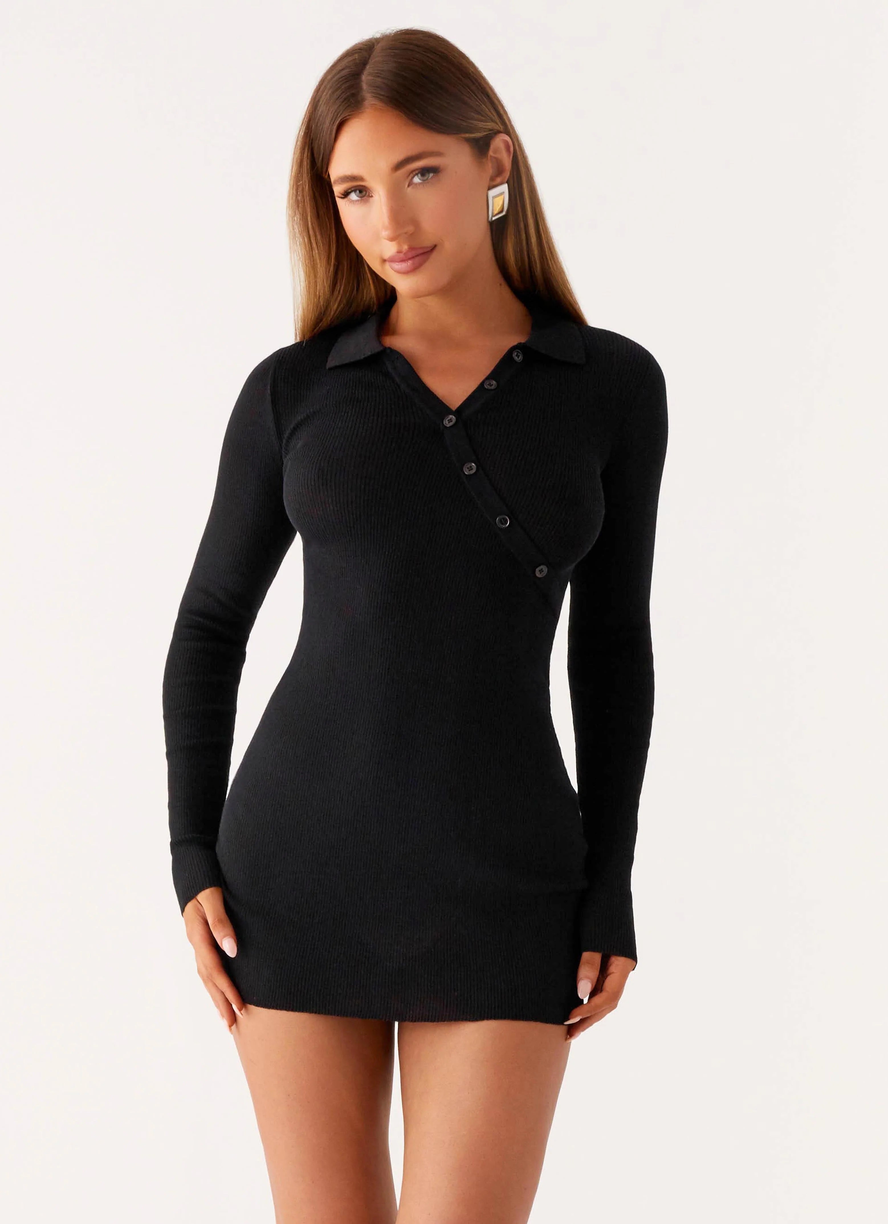 Off Duty Polo Dress Black