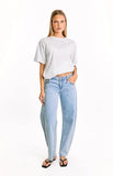 Jannina Light Wash Denim Studded Low Rise Jeans