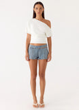 Hadleigh Denim Mini Shorts - Light Denim