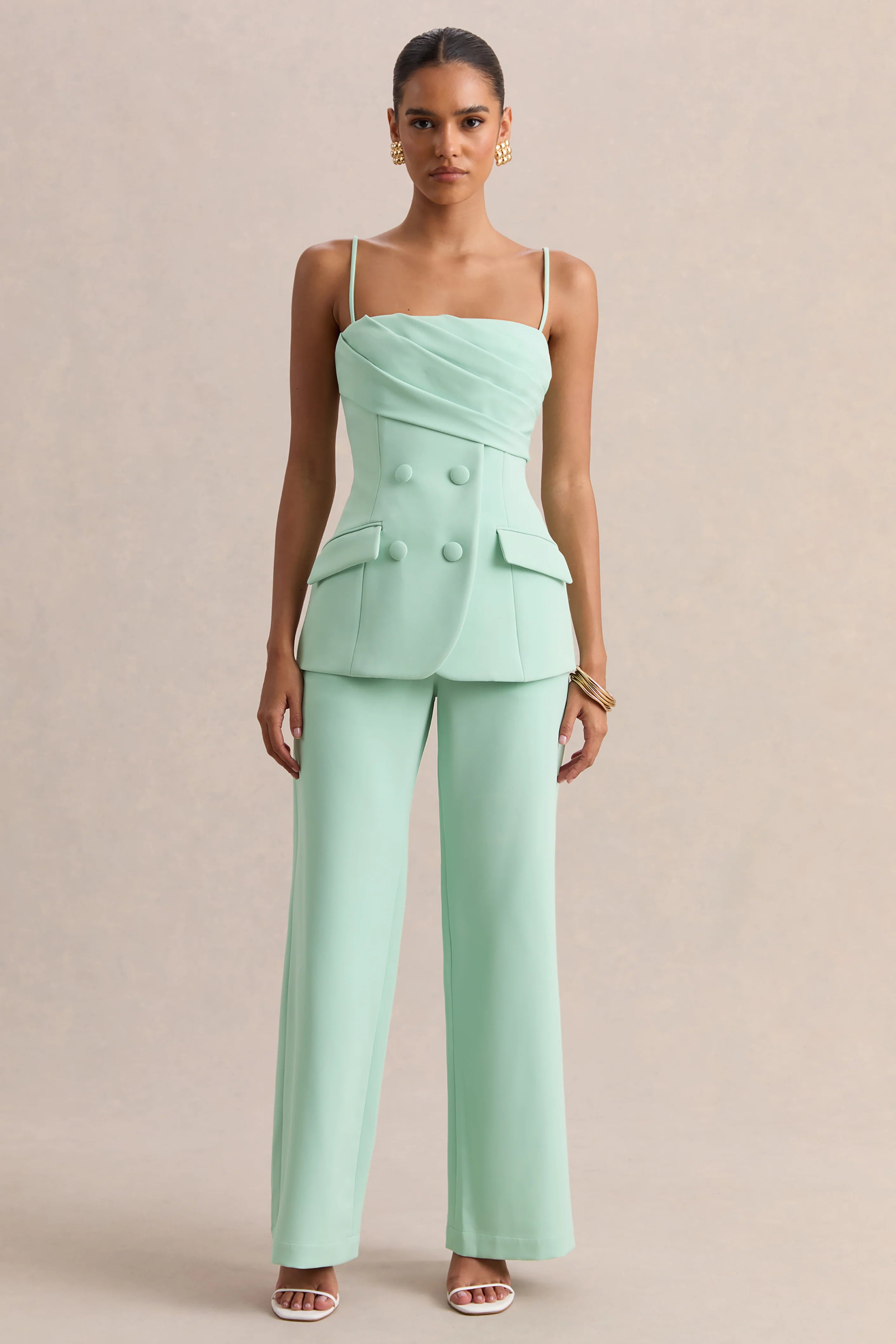 Malou Sage Tailored Trousers