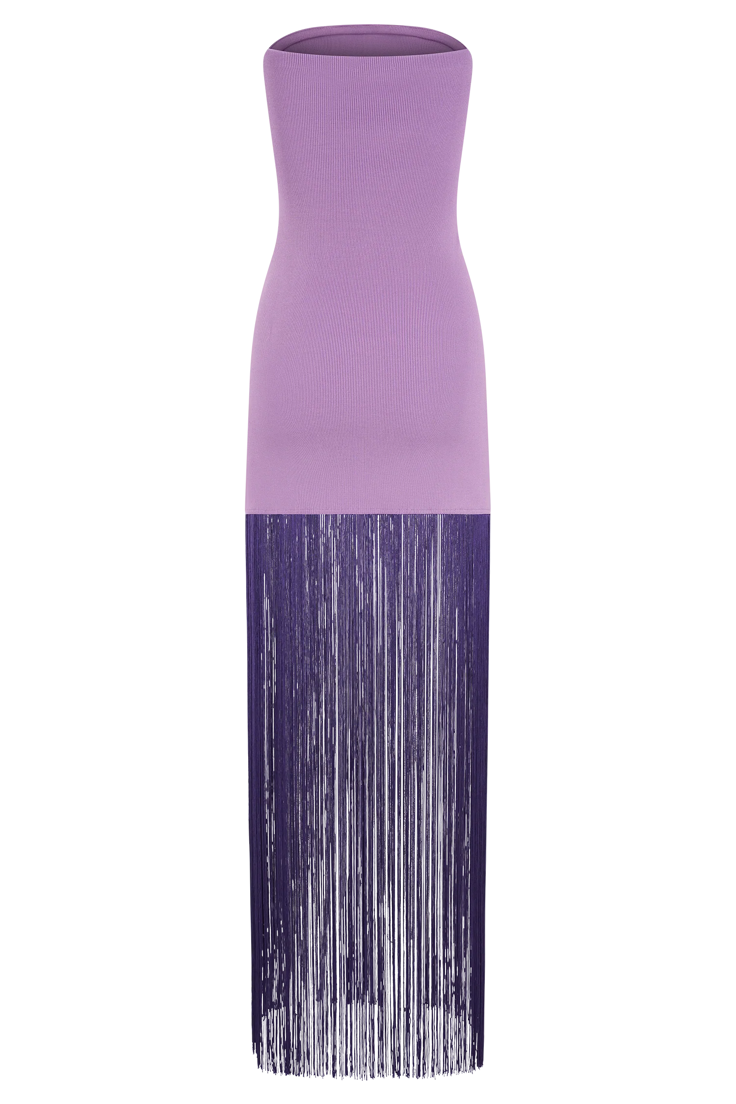 Koah Fringe Bandage Knit Maxi Dress Purple