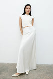 Sabrina Silk Blend Maxi Skirt Ivory
