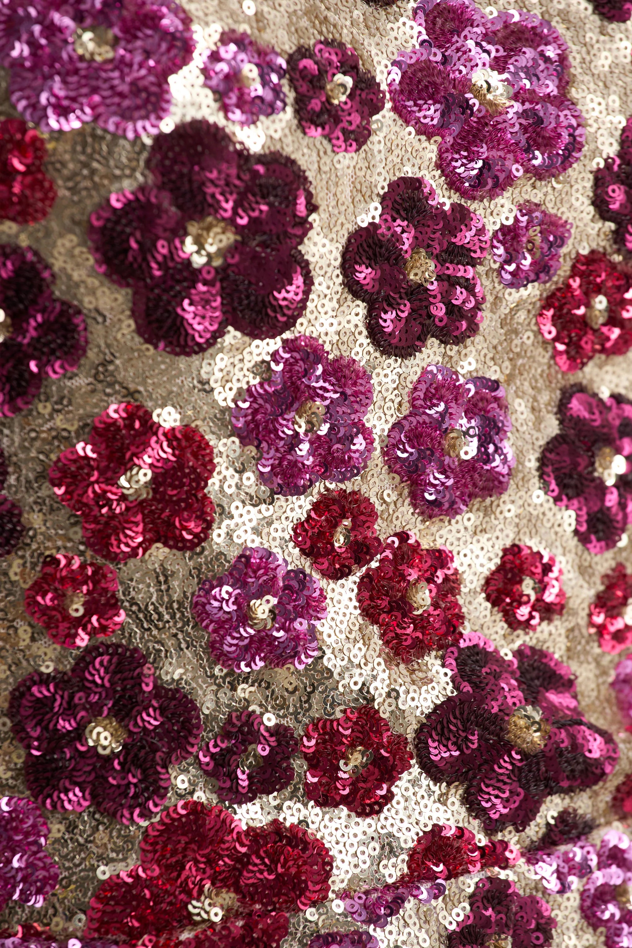Eira Pink Floral Embellished Sequin Crew Neck Mini Dress