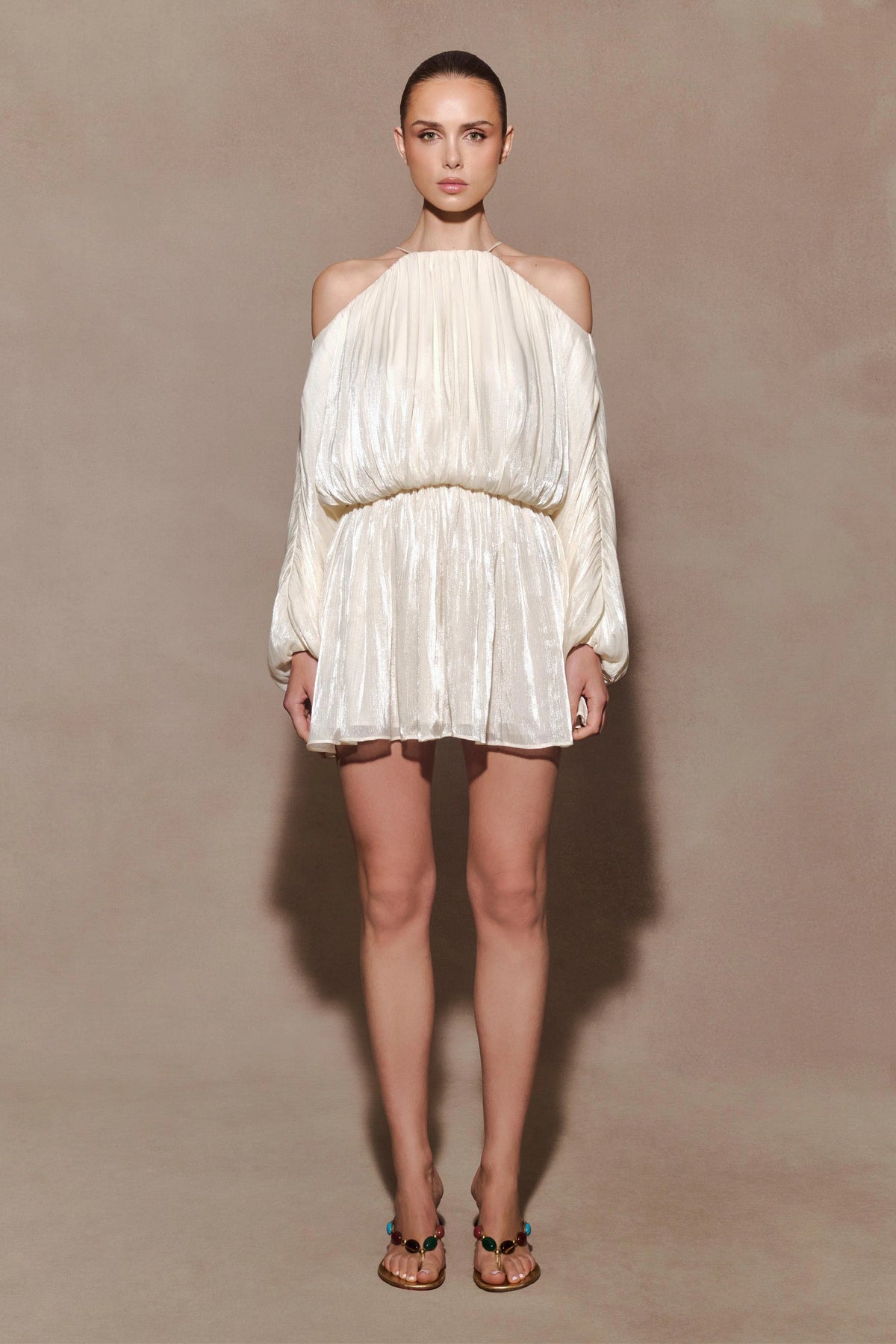 Minna Halter Mini Dress Opal White