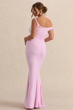 Lita Pink Twisted Asymmetric Maternity Maxi Dress