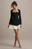 Lysette Black Sweetheart Long Sleeve Stretch Mini Dress