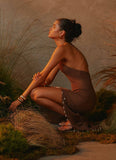 Fennella Beaded Maxi Dress Chocolate