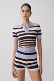 Philly Stripe Knit Short Chocolate Blue