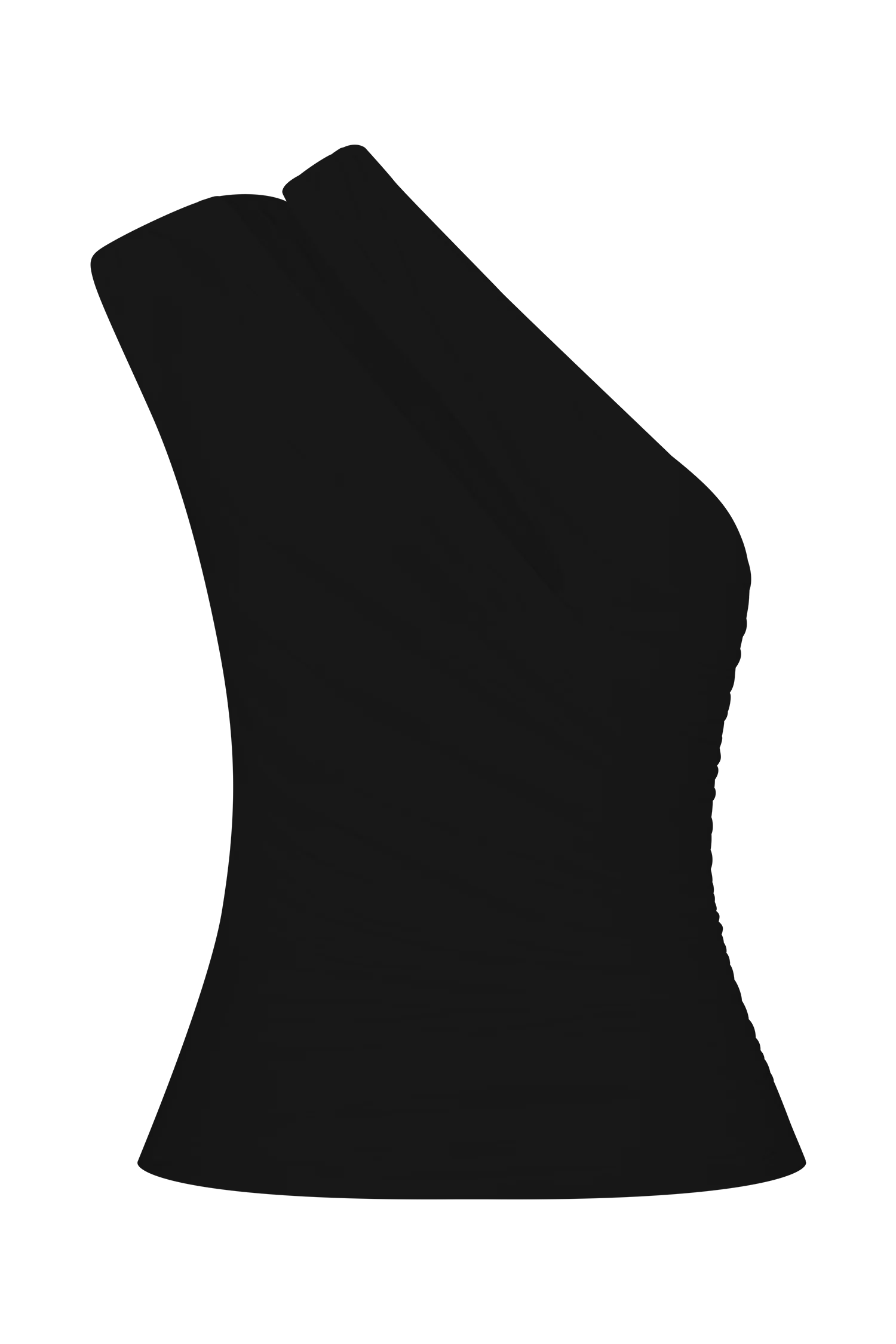 Anna One Shoulder Modal Top Black