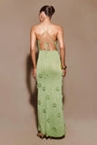 Suki Metallic Knit Maxi Dress Pastel Green