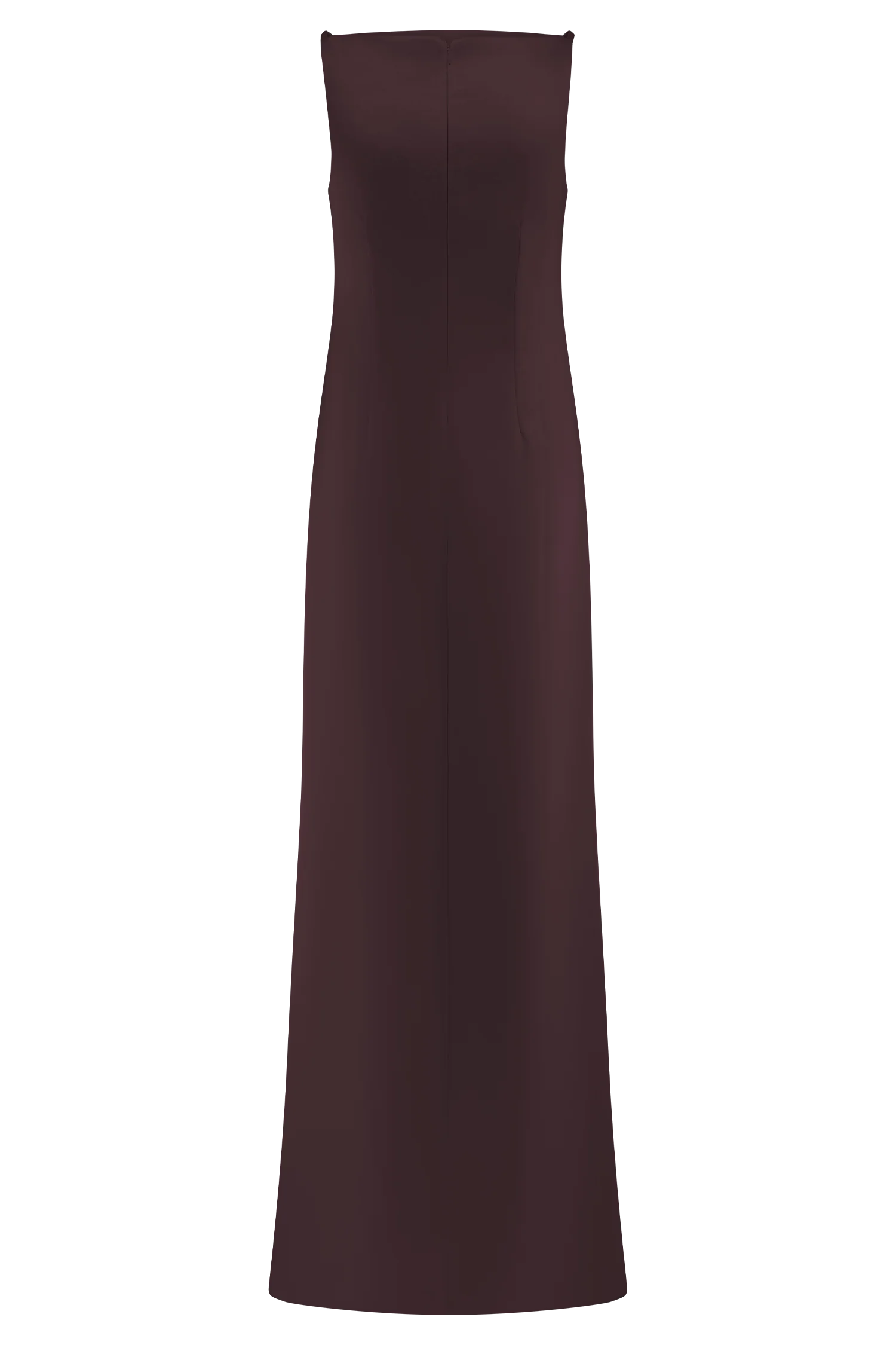 Violet Sleeveless Satin Maxi Dress Dark Chocolate