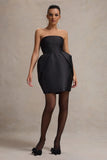Lovebug Black Bandeau Mini Dress With Tulip Skirt