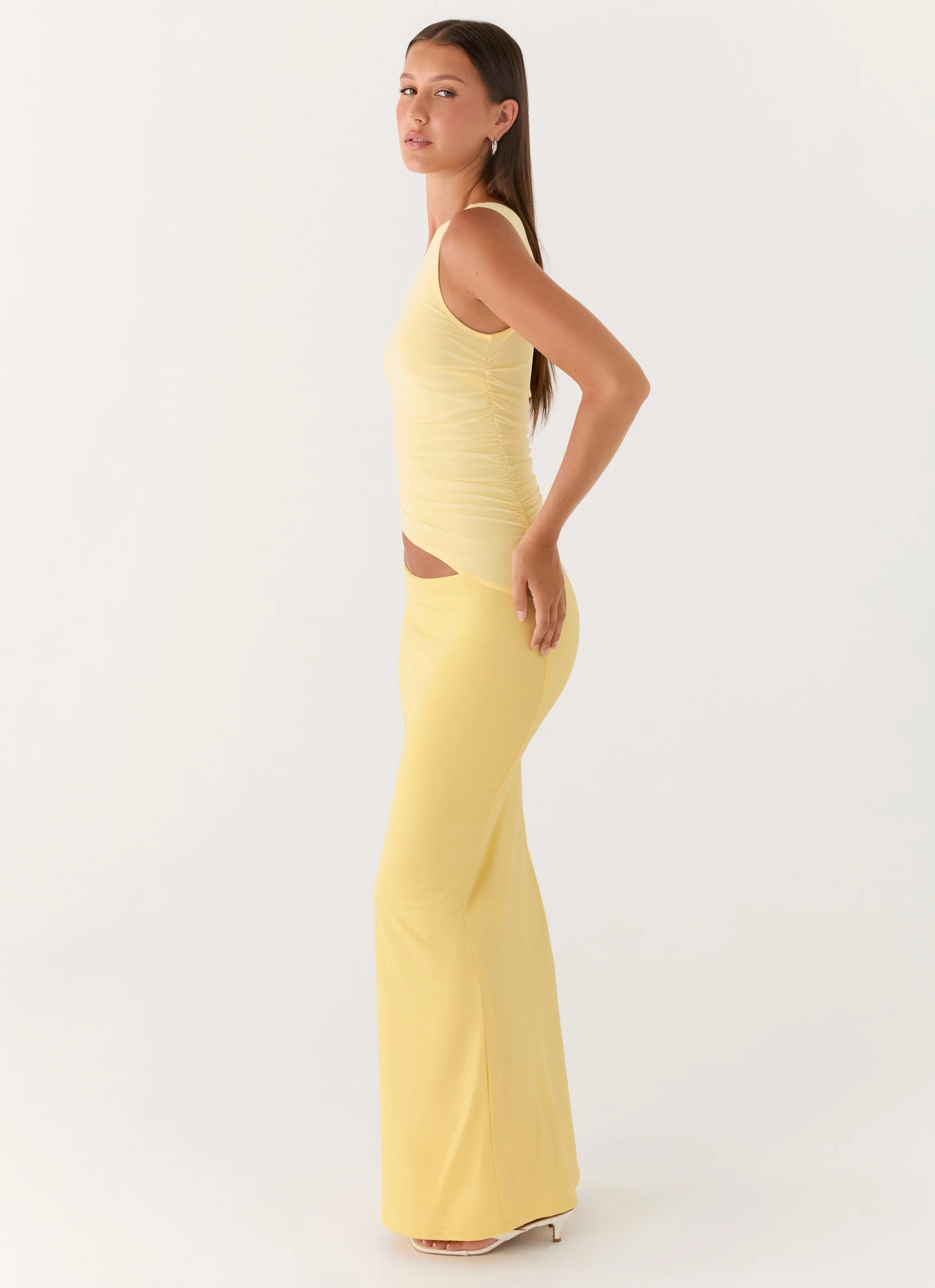 Seranella One Shoulder Maxi Dress Lemon