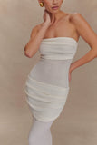 Elora Strapless Knit Maxi Dress Ivory