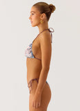 Mommae Halter Bikini Top Aqua Blur
