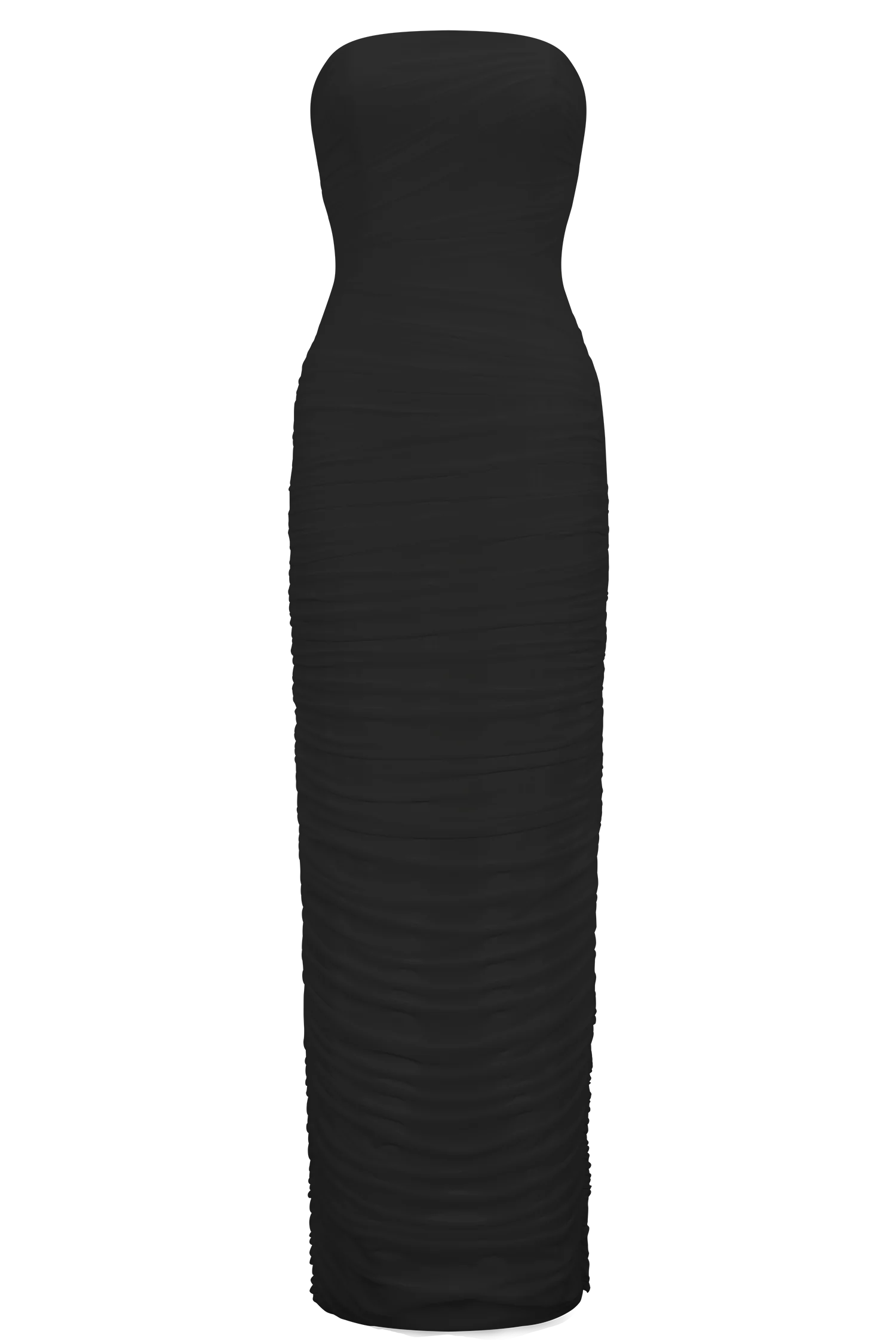 Jianna Strapless Mesh Maxi Dress Black