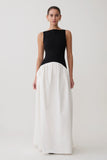 Acacia Contrast Sleeveless Maxi Dress Black White