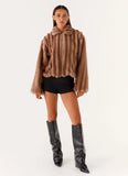 Naylor Faux Fur Jacket Brown