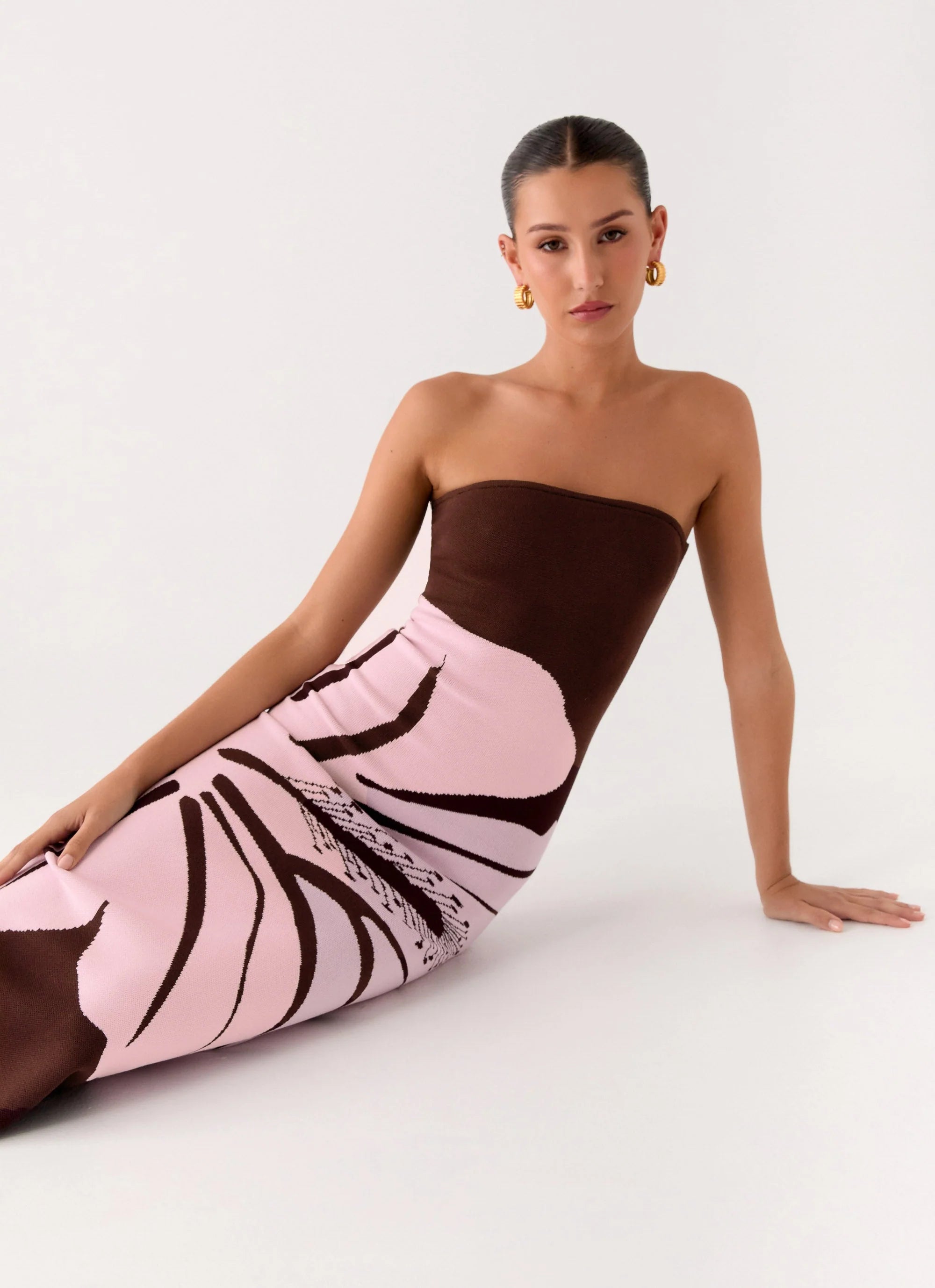 Jala Strapless Knit Maxi Dress Espresso Meadow
