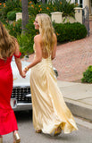 Blaise Yellow Satin Maxi Dress