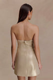 Annette Linen Mini Dress Gold