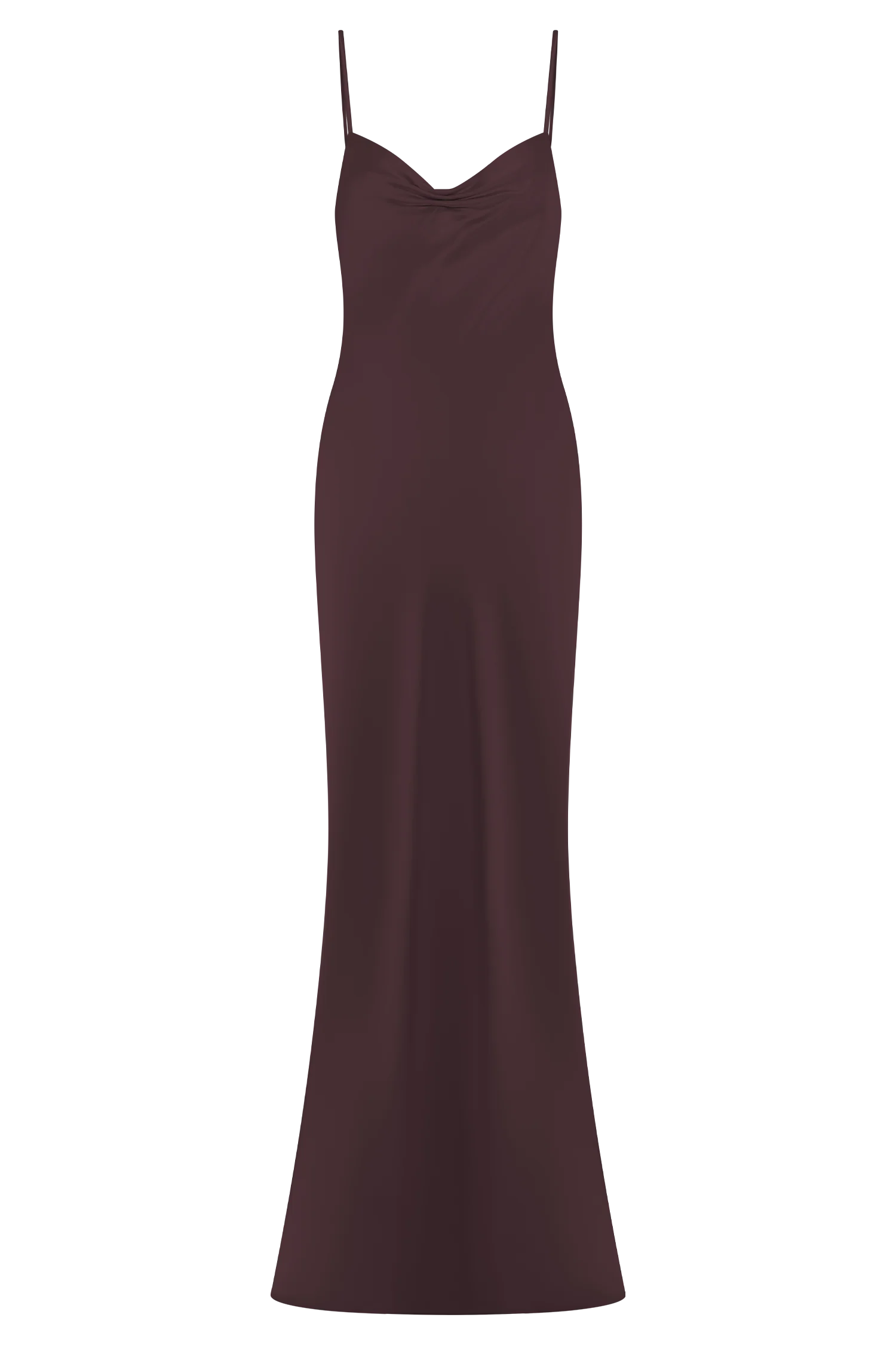 Lilly Sweetheart Satin Maxi Dress Dark Chocolate