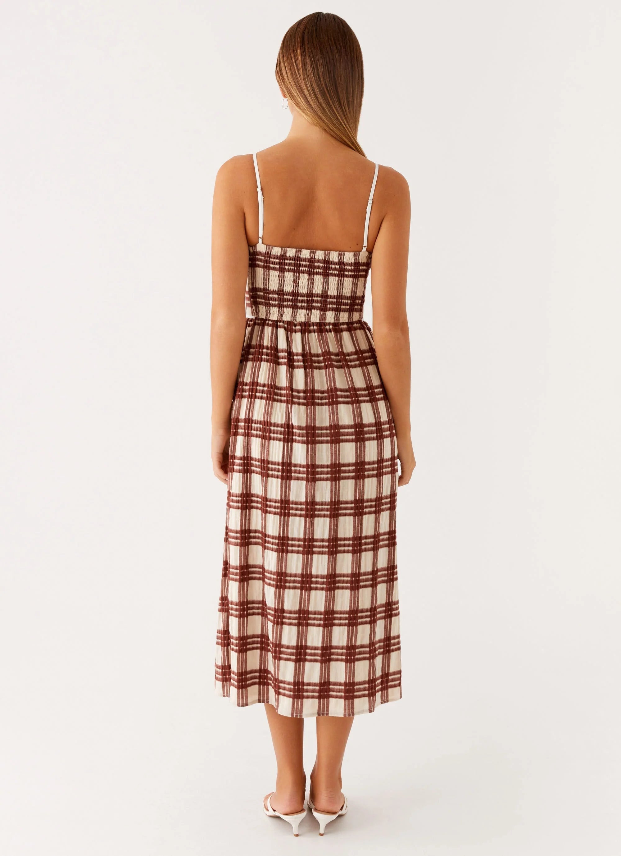 Shyanne Midi Dress Chocolate Check