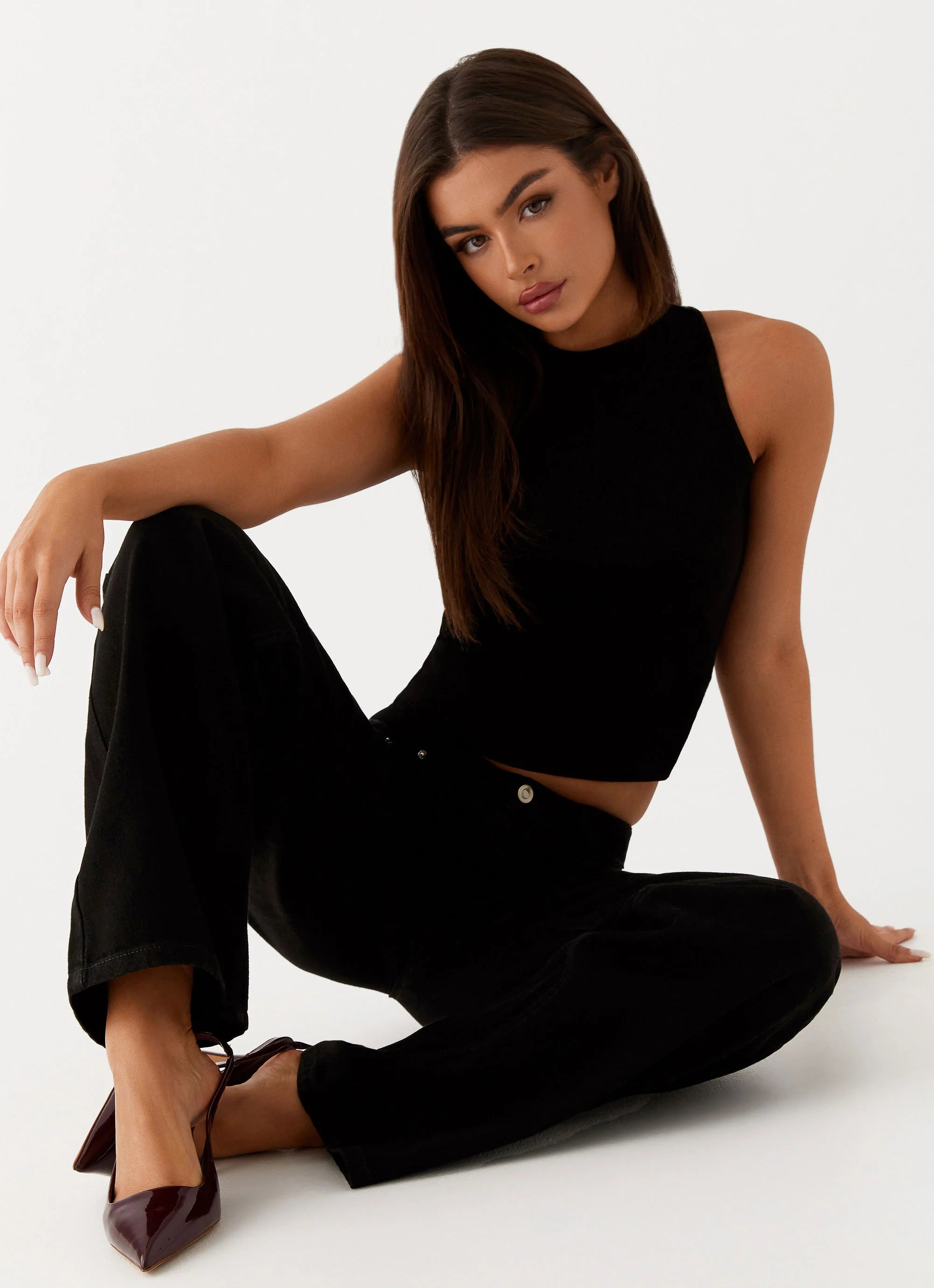 Keanna Low Rise Denim Jeans Black