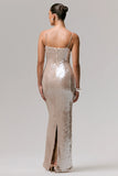 Vermont Nude Sequin Square Neck Maxi Dress