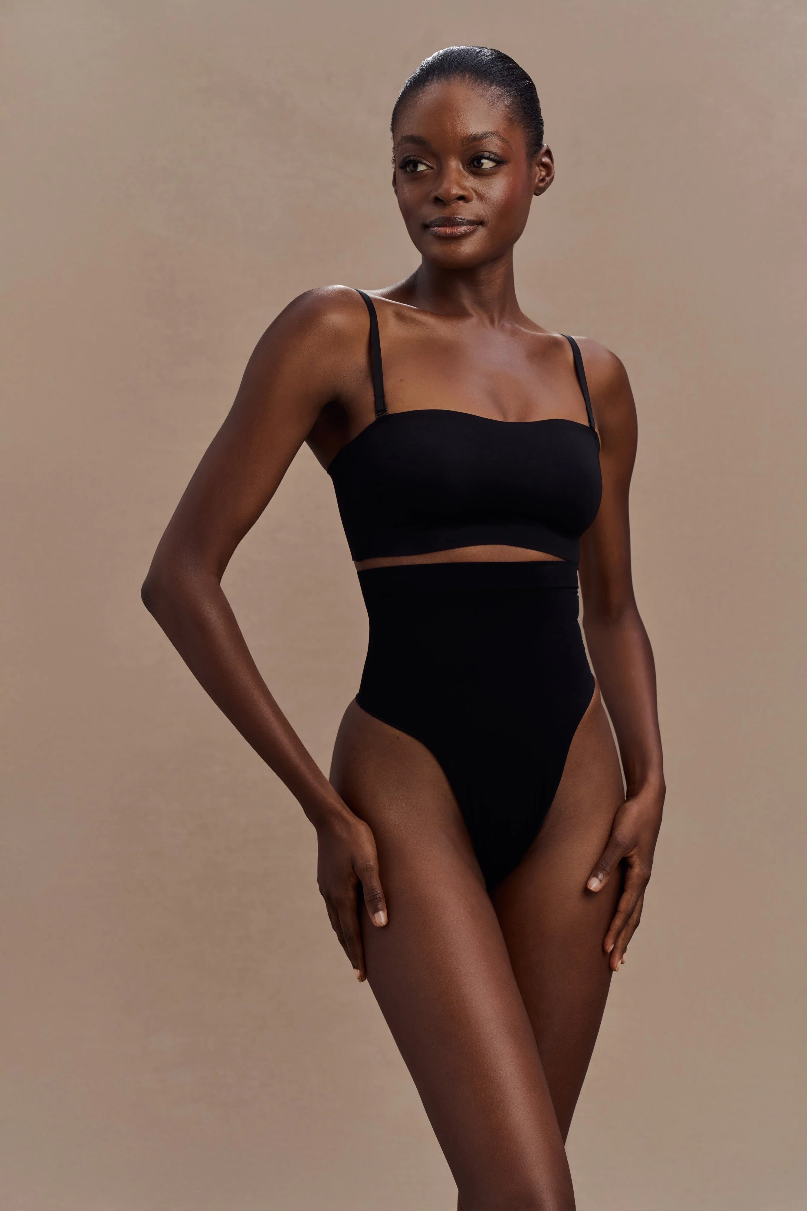 Saria High Waist Shapewear Briefs Black