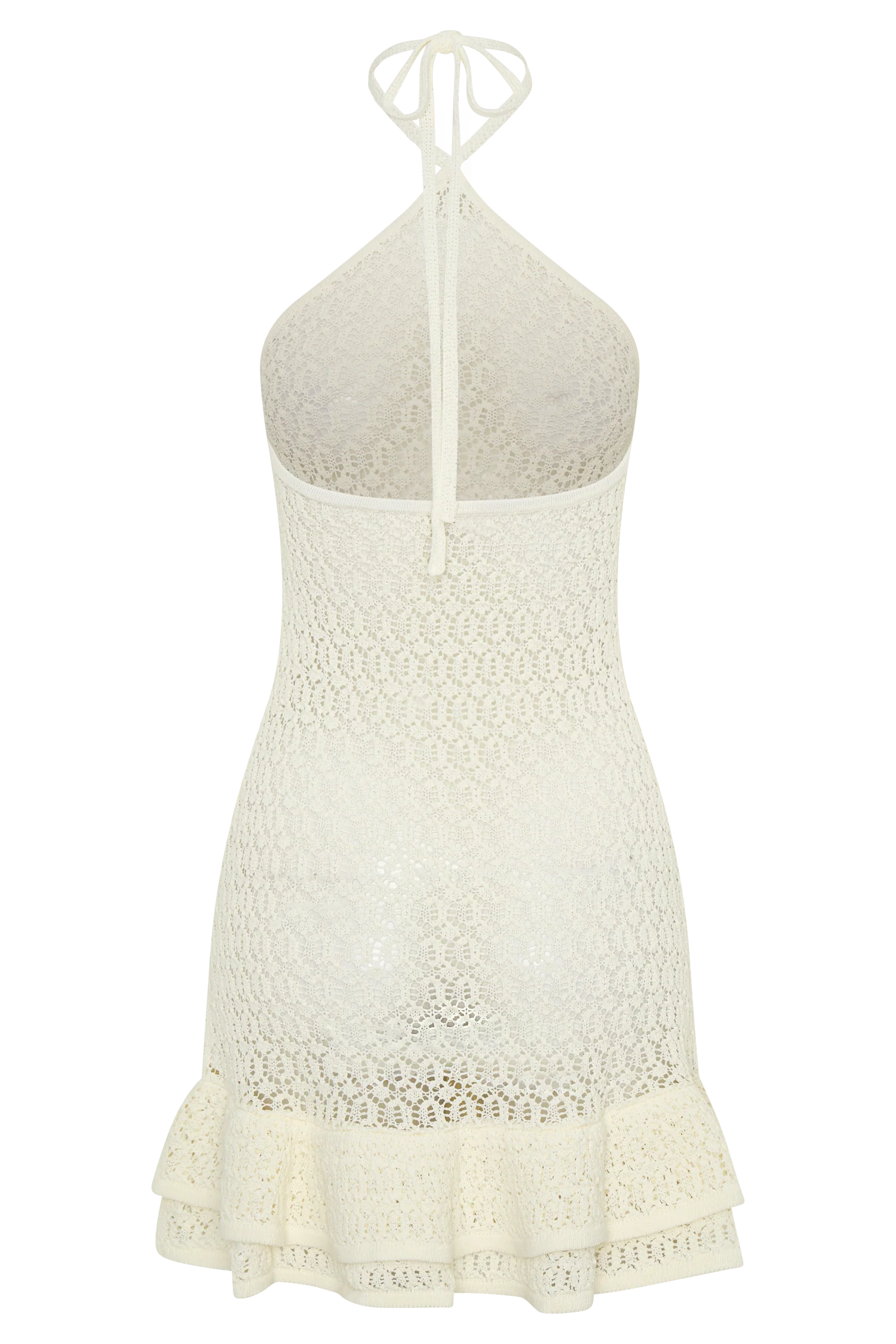 Carrisa Crochet Knit Mini Dress White