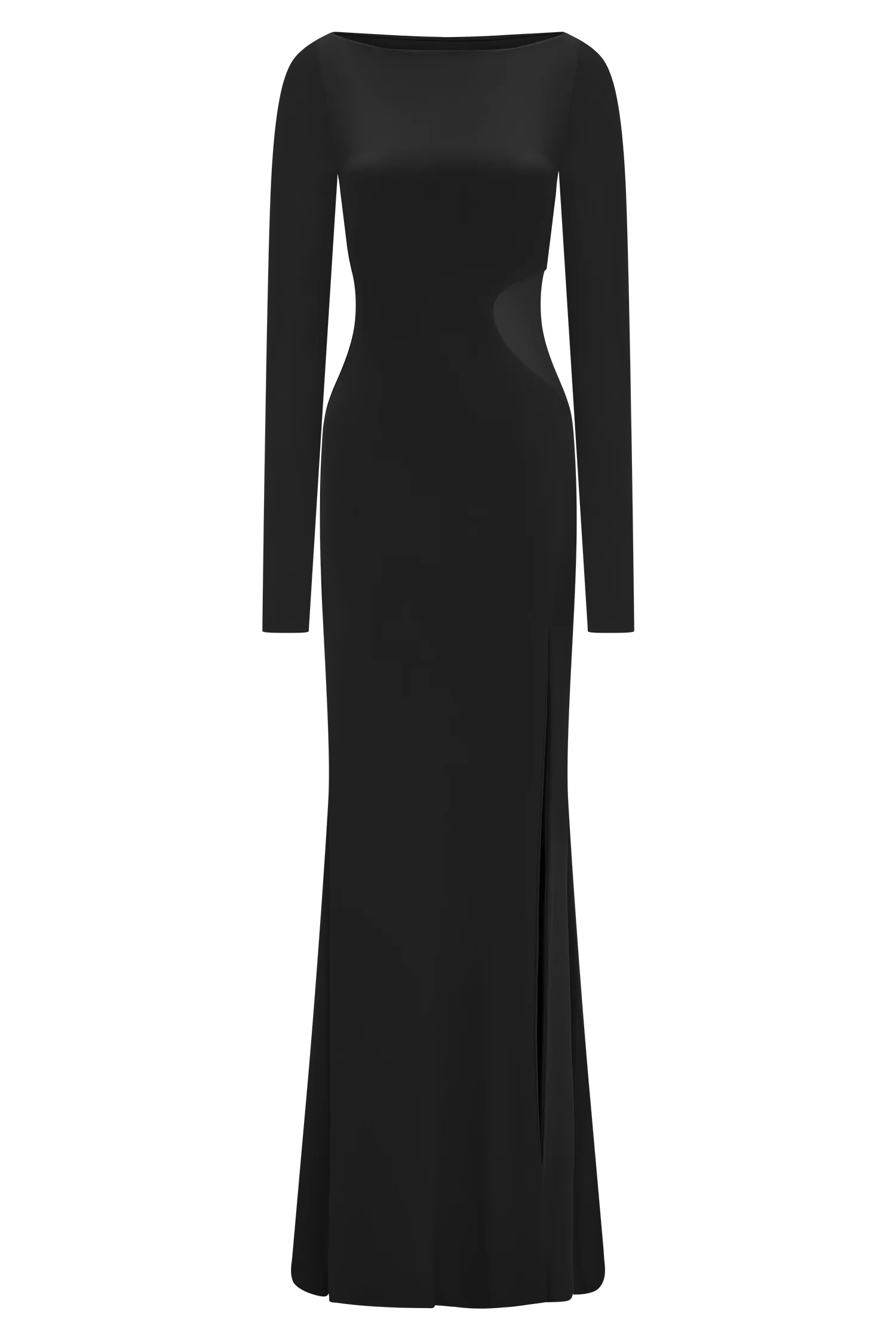 Megan Slinky And Mesh Maxi Dress Black