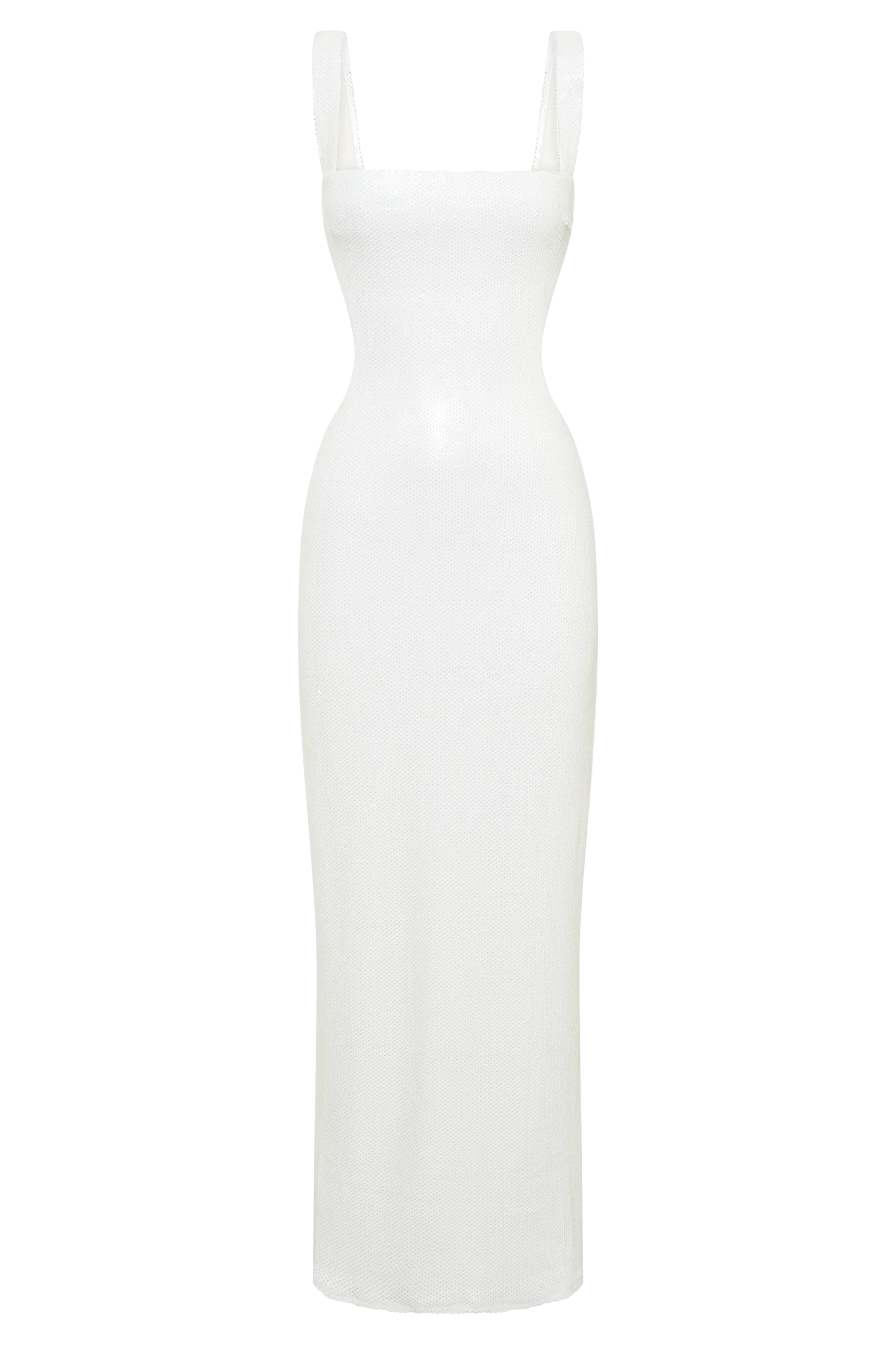 Adoria Sequin Cut Out Maxi Dress White
