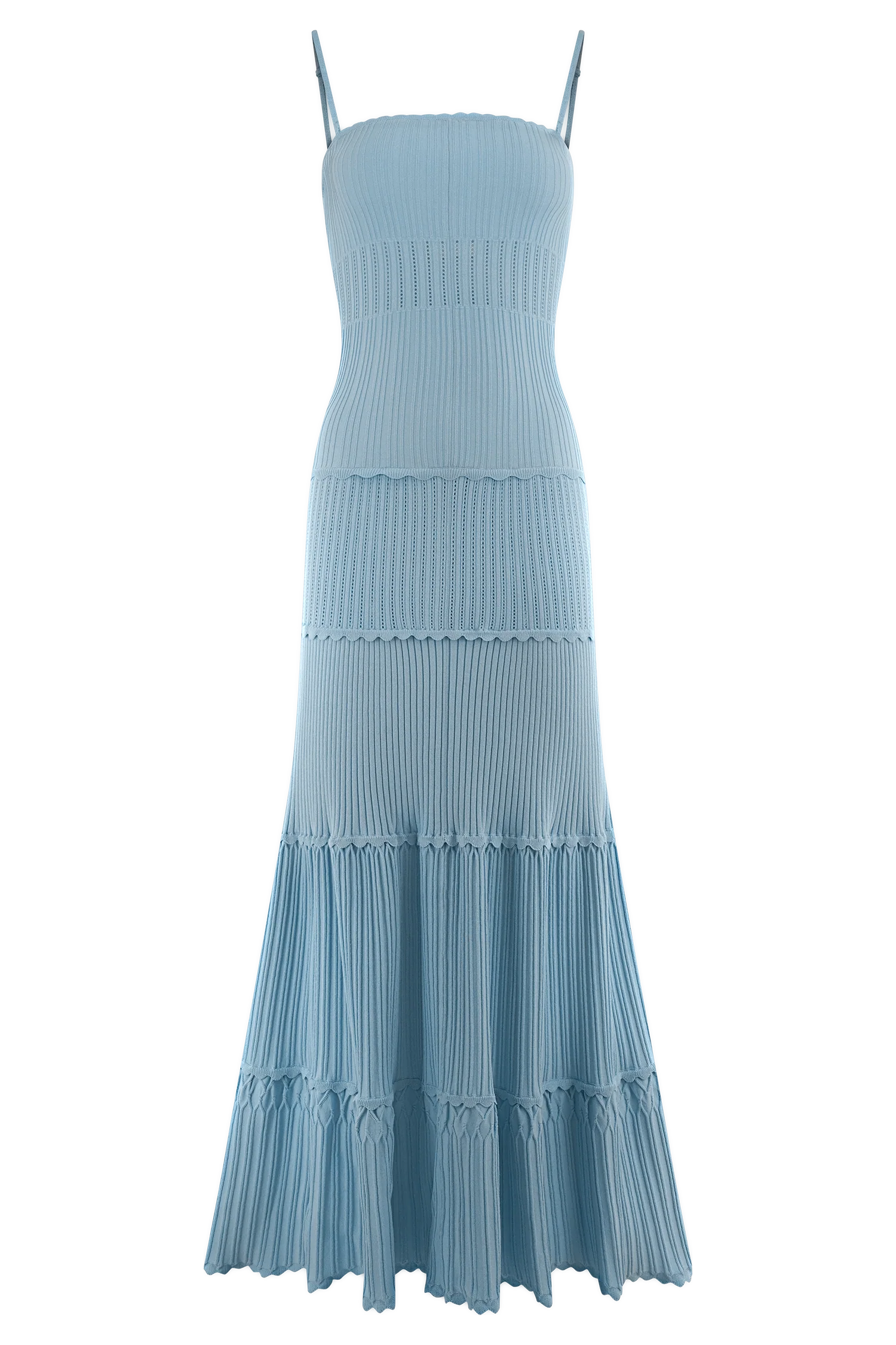 Finley Pointelle Knit Maxi Dress Cornflower Blue