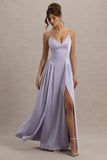 Jonas Lilac Plunge Neck Maxi Dress With Cami Straps