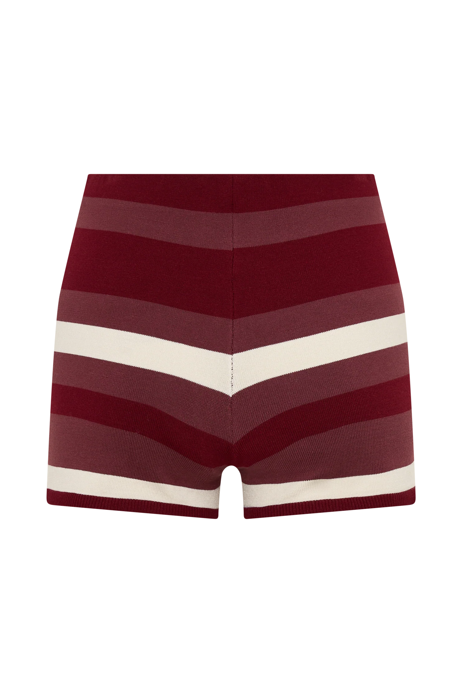 Philly Stripe Knit Short Burgundy Cream