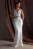 Khloe Satin Fishtail Maxi Skirt White