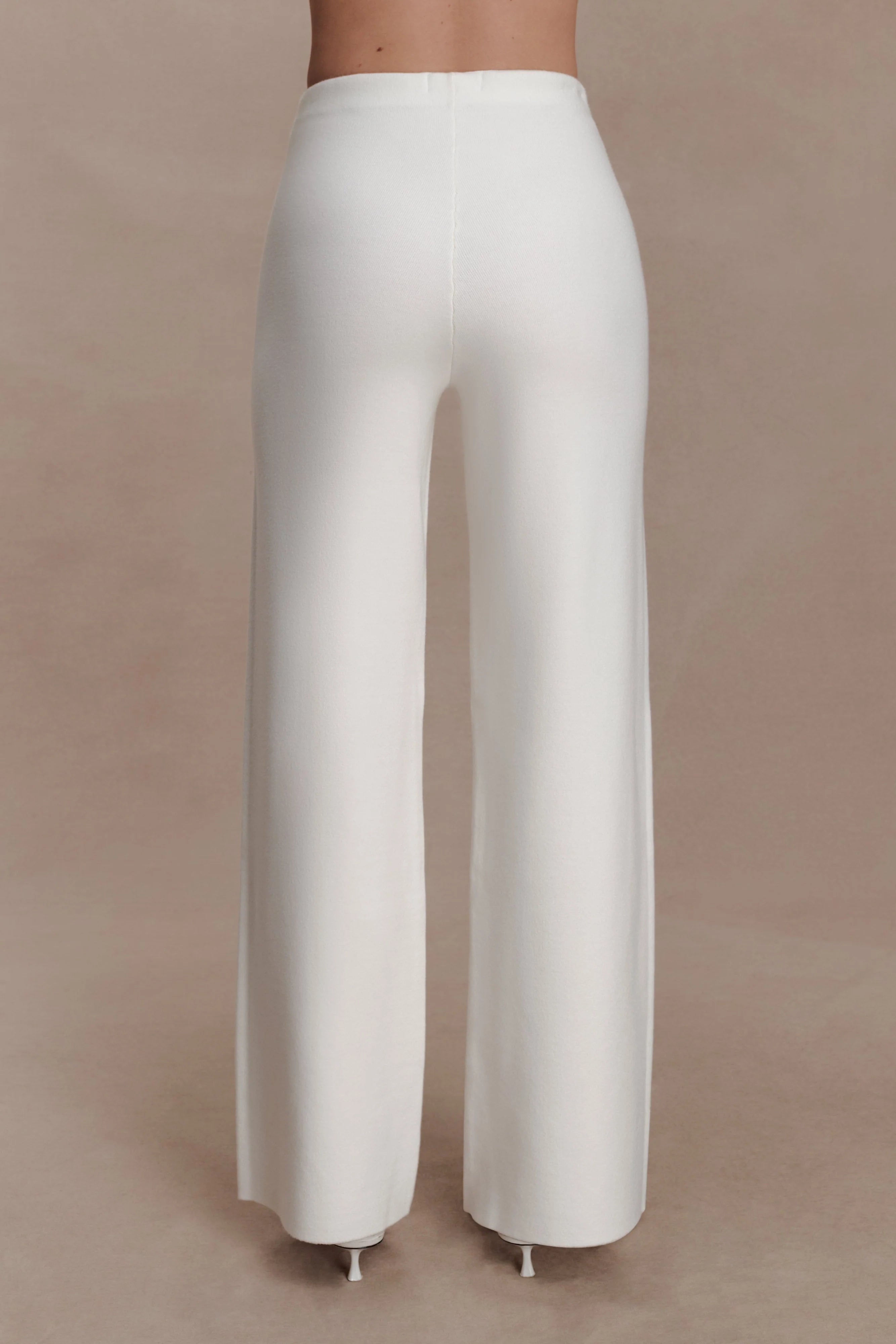Kerrymae Straight Leg Knit Pants Off White